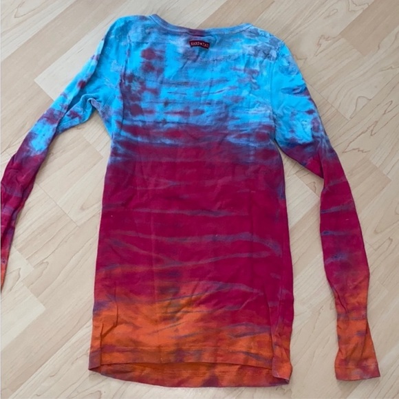 Hard Tail Blue Pink Orange Tie-Dye Long Sleeve Tee
